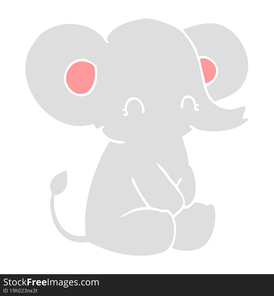 cute flat color style cartoon elephant