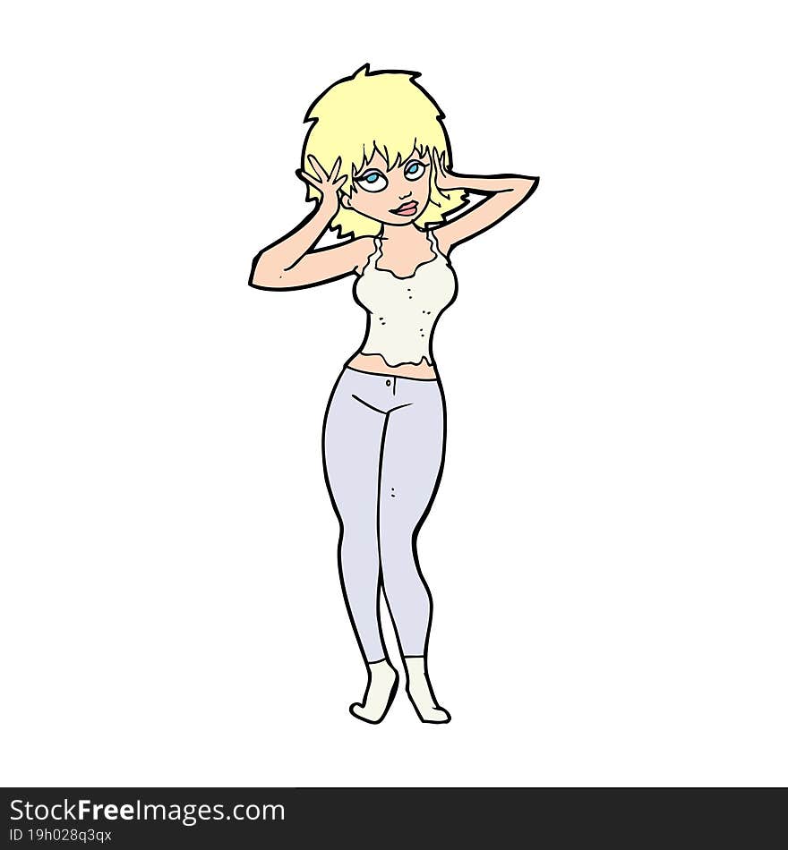 cartoon pretty woman