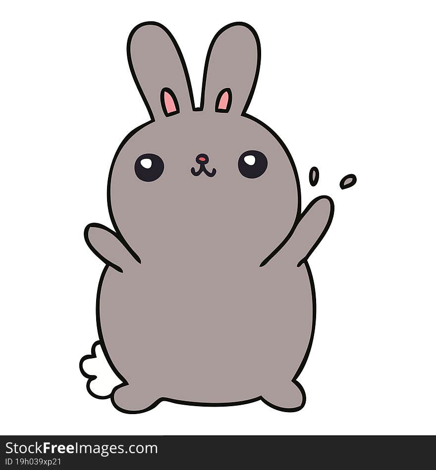 quirky hand drawn cartoon rabbit