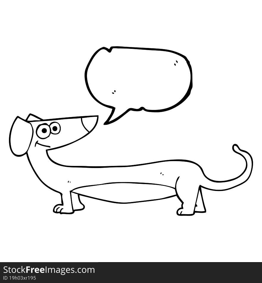 speech bubble cartoon dachshund