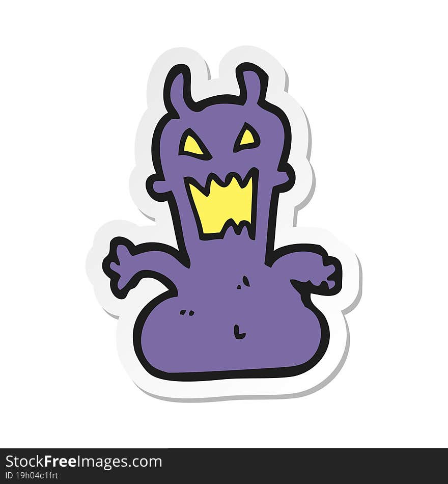 sticker of a cartoon little alien