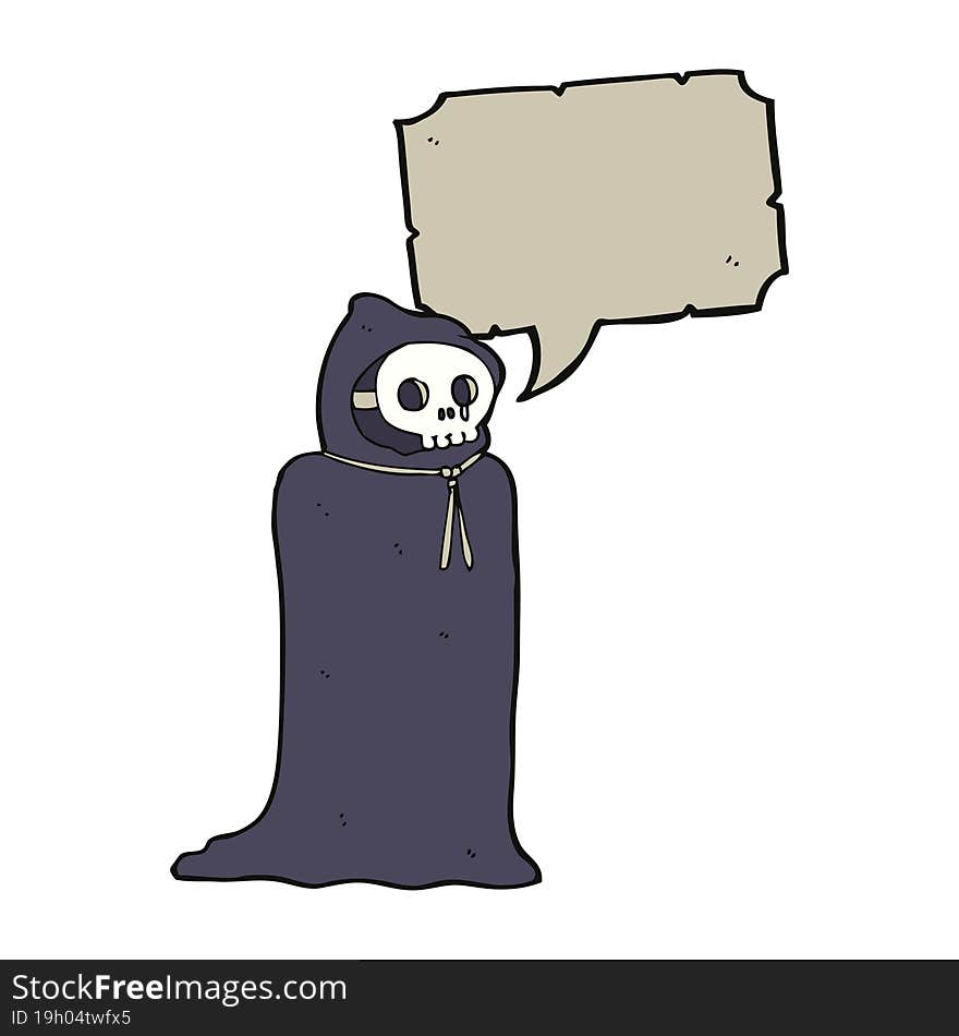 Cartoon Spooky Halloween Costume With Speech Bubble