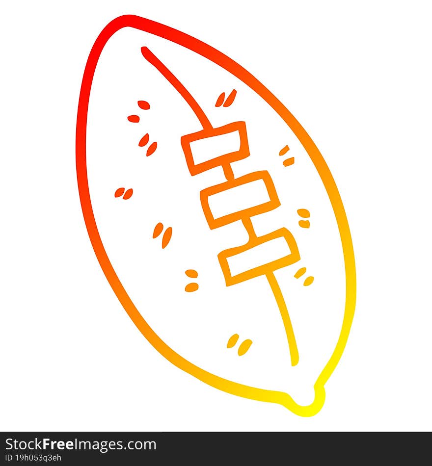 warm gradient line drawing cartoon football