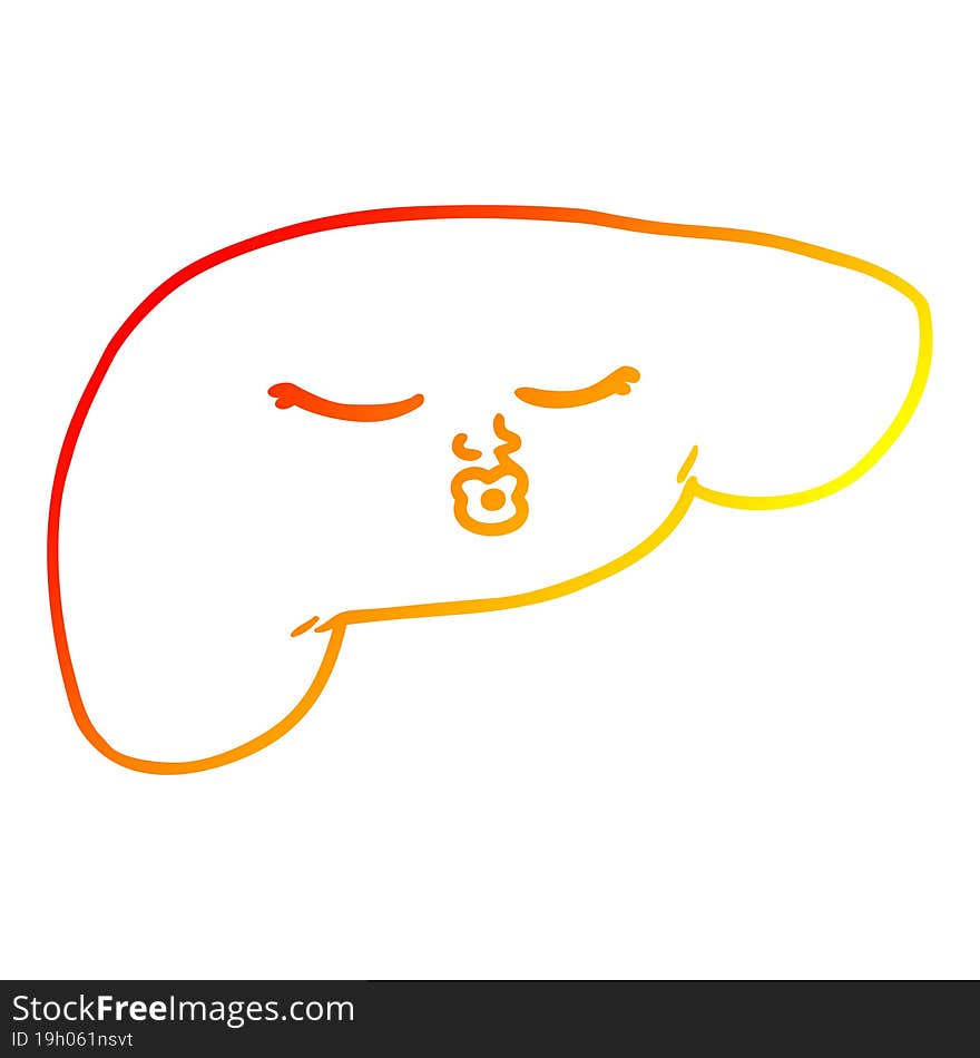 warm gradient line drawing cartoon pretty liver