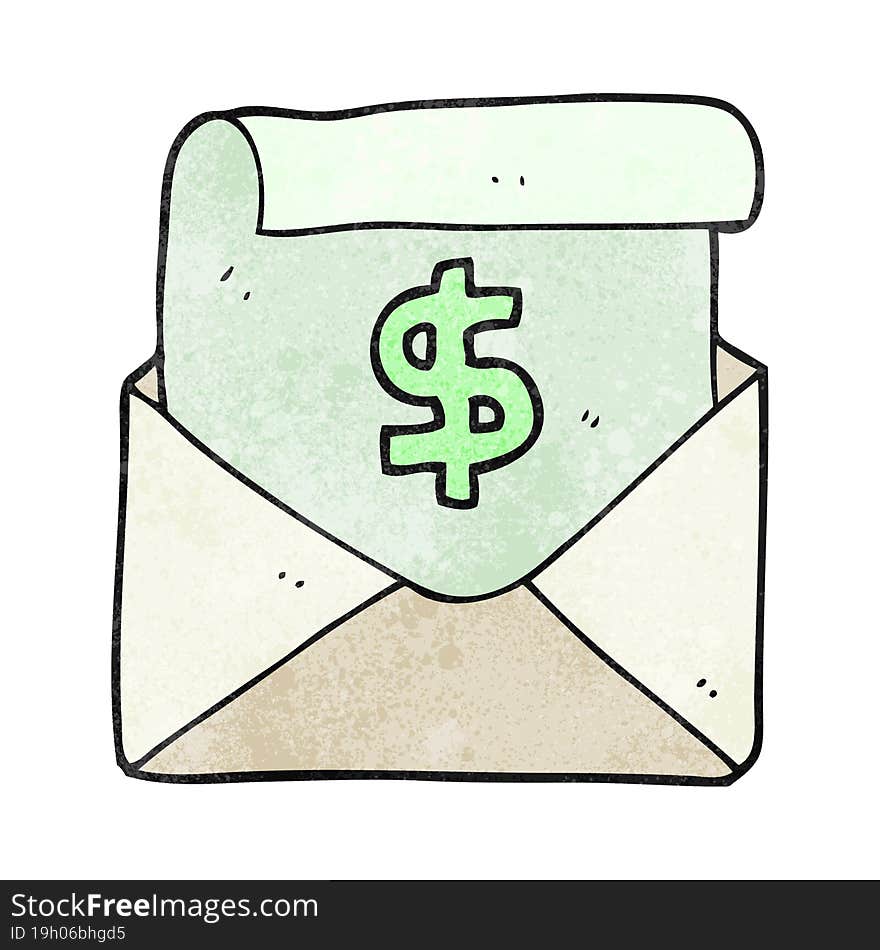 freehand textured cartoon payment letter