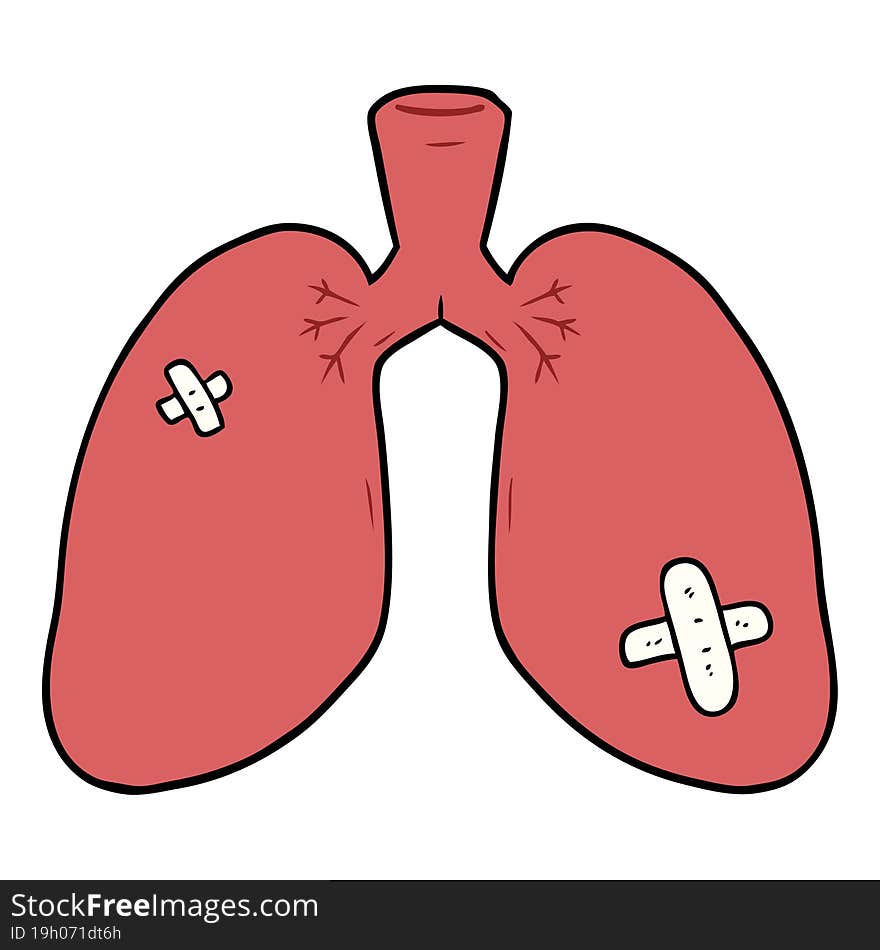 cartoon repaired lungs. cartoon repaired lungs