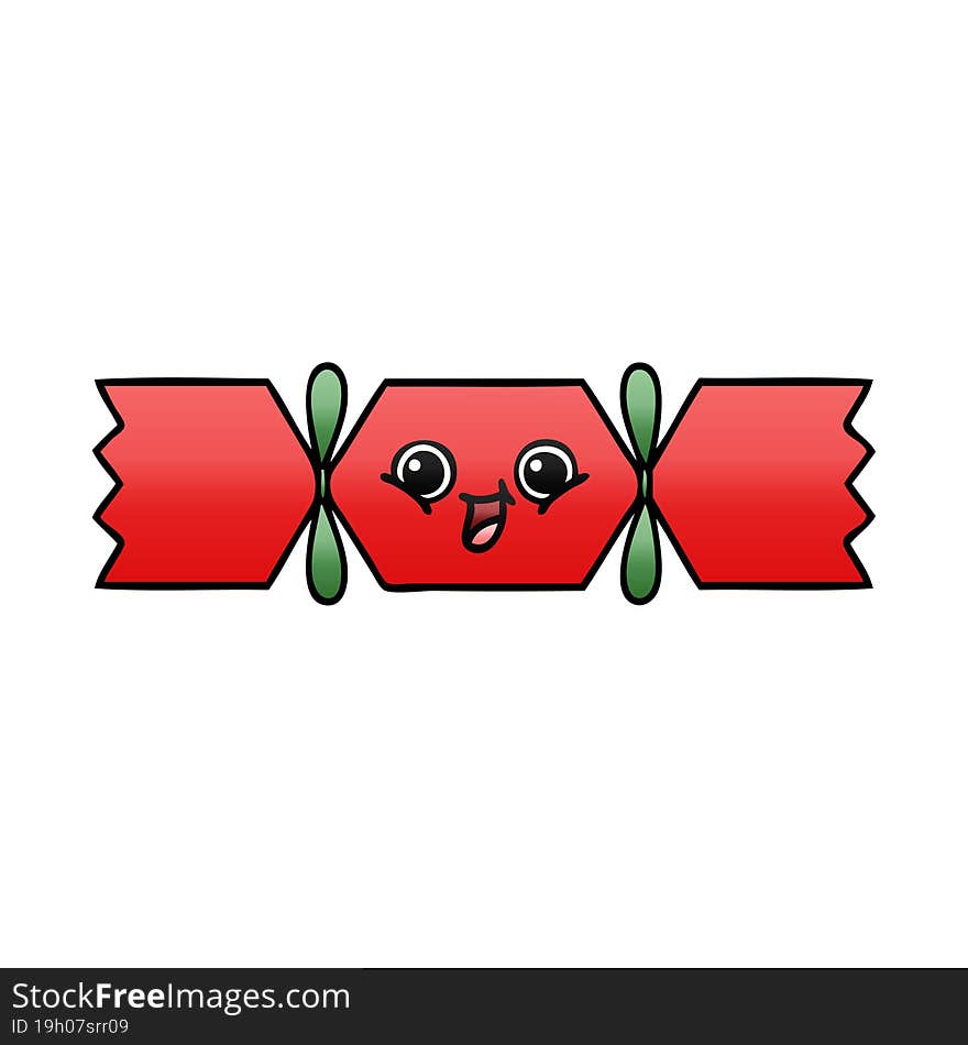 gradient shaded cartoon of a christmas cracker