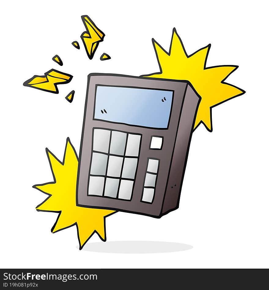 freehand drawn cartoon calculator