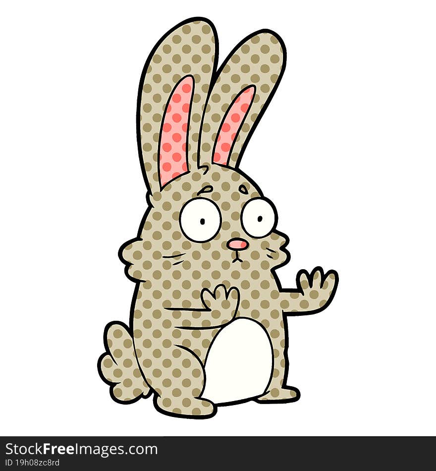 cartoon scared rabbit. cartoon scared rabbit