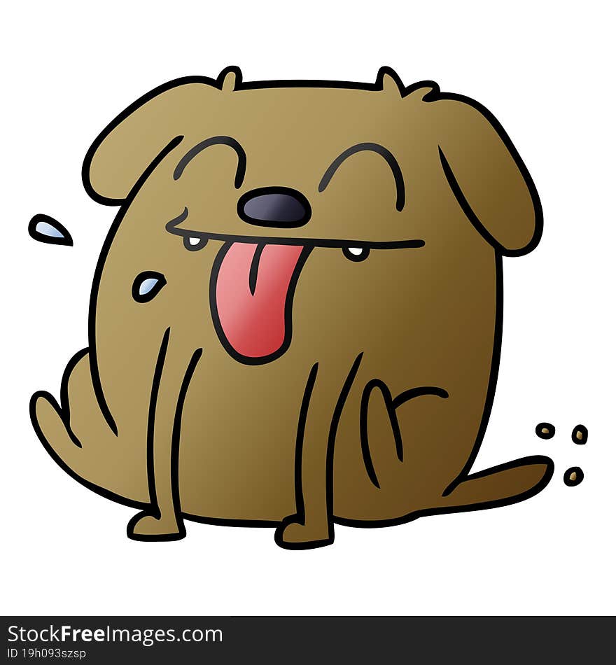 Gradient Cartoon Of Cute Kawaii Dog