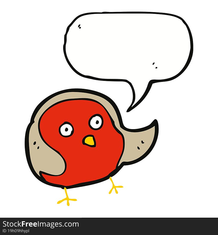 cartoon robin with speech bubble