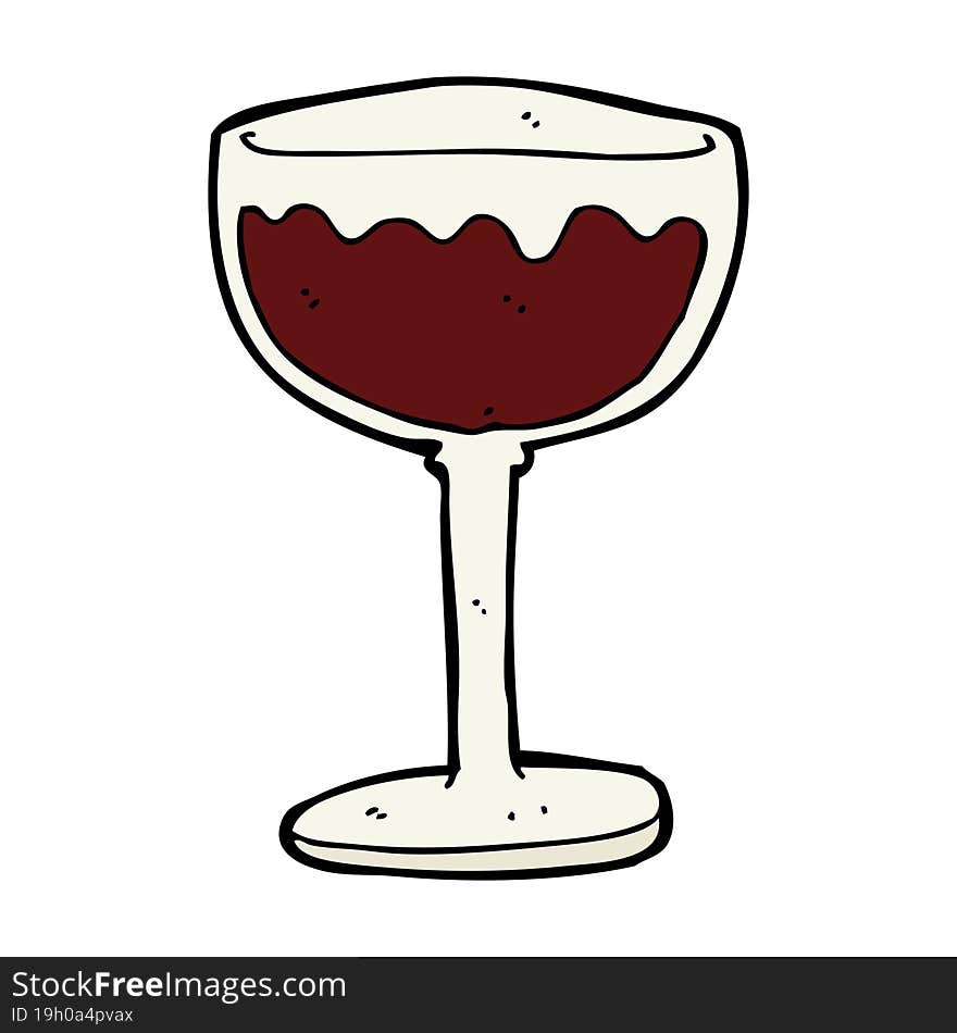 cartoon glass of red wine