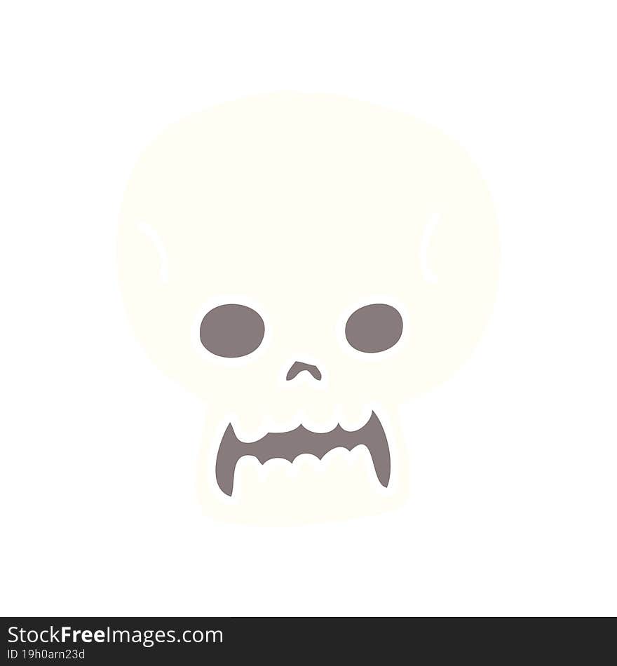 cartoon doodle halloween skull