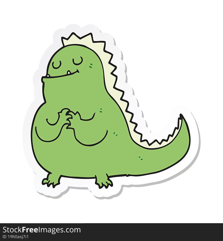 Sticker Of A Cartoon Dinosaur