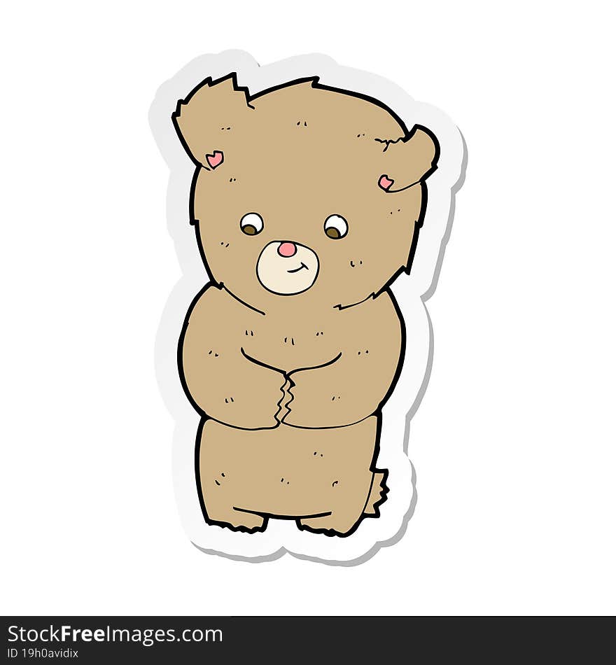 Sticker Of A Cartoon Teddy Bear