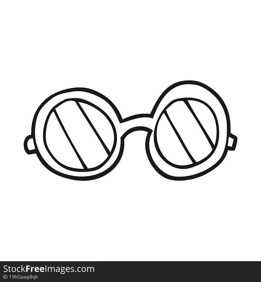 black and white cartoon glasses