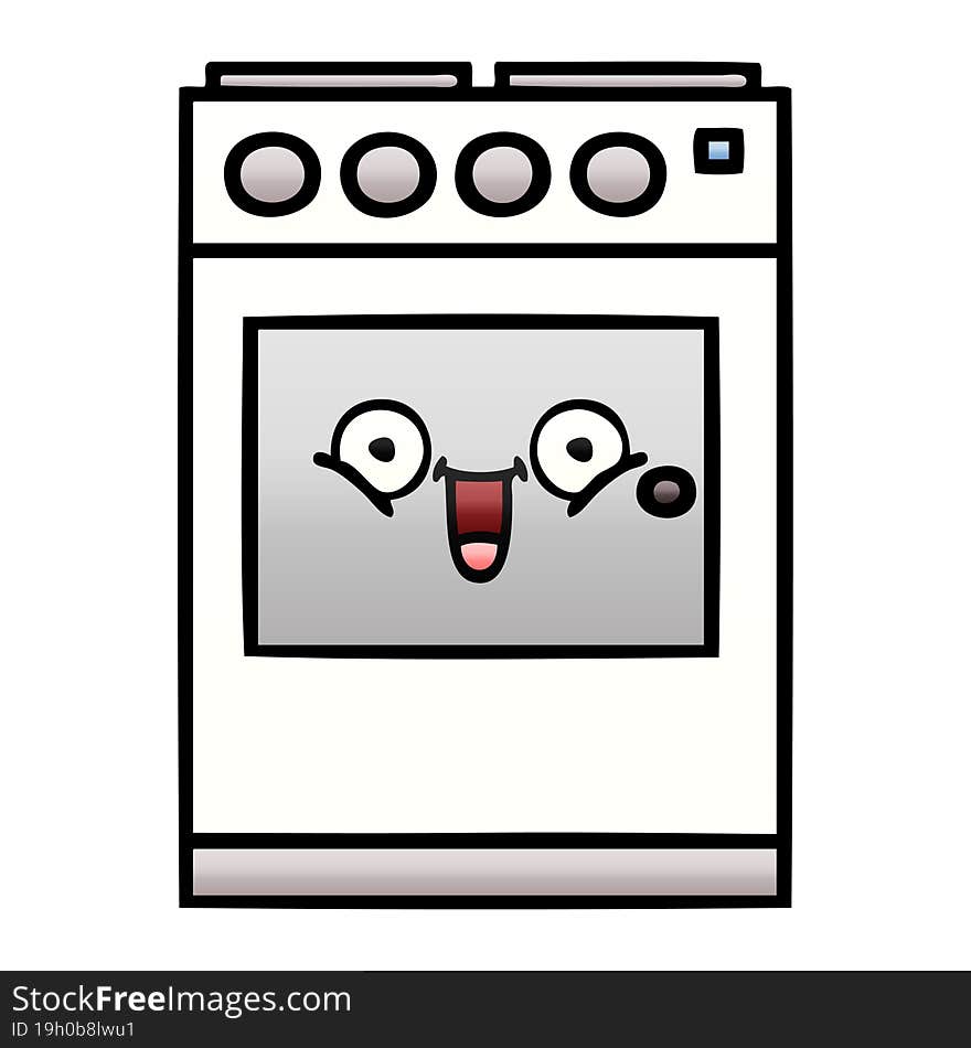 Gradient Shaded Cartoon Kitchen Oven