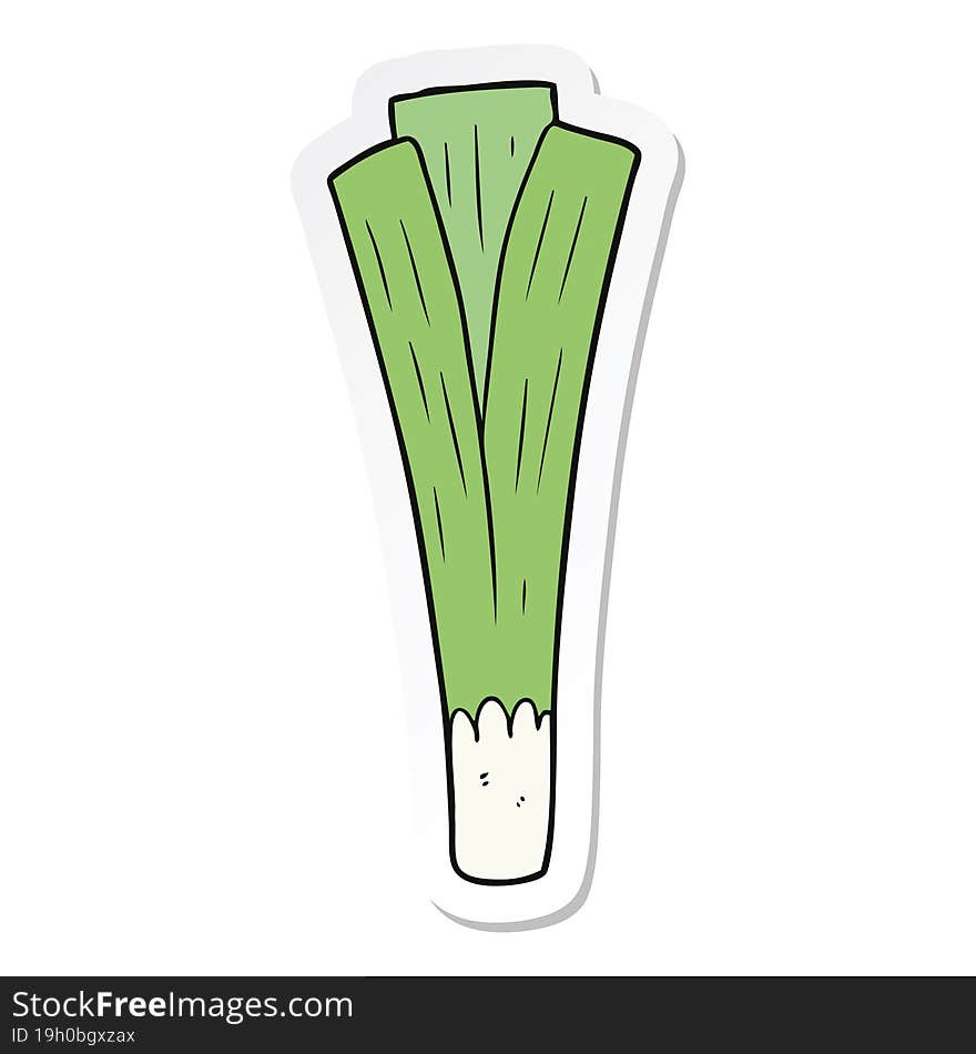 Sticker Of A Cartoon Leek