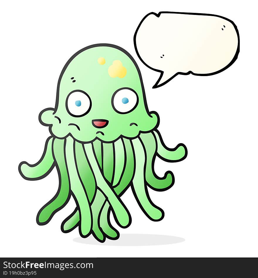 Speech Bubble Cartoon Octopus