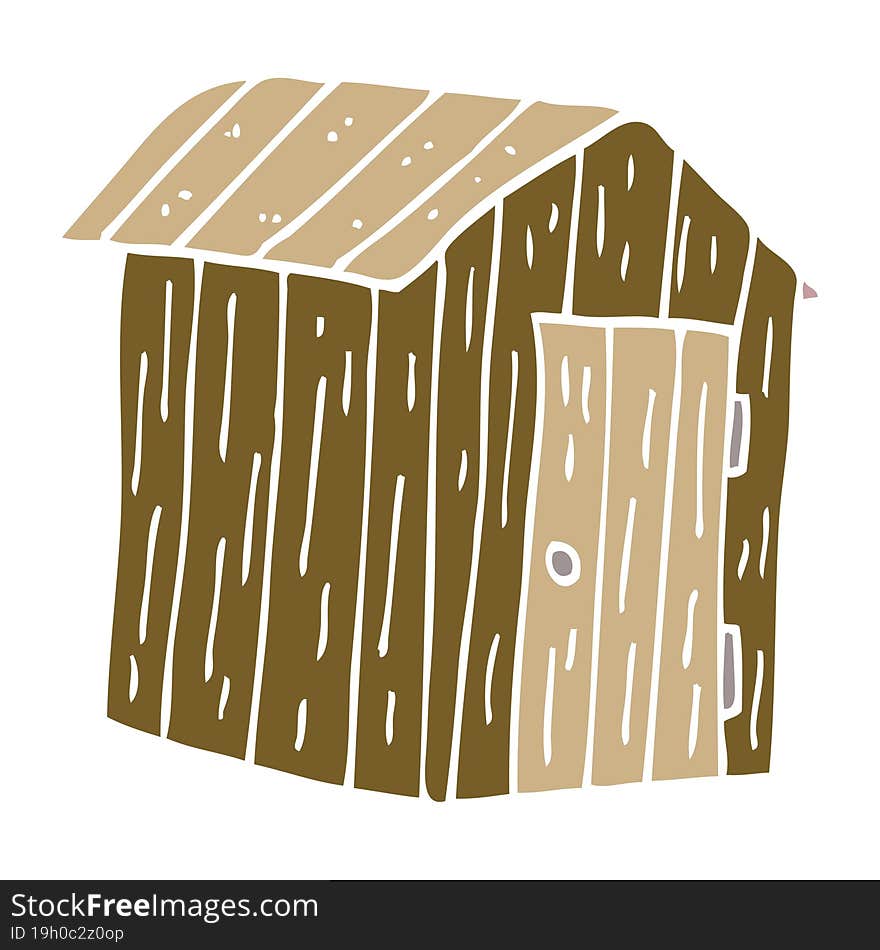 cartoon doodle wood shed