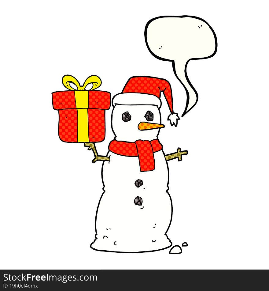 comic book speech bubble cartoon snowman