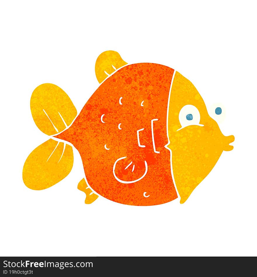 retro cartoon funny fish