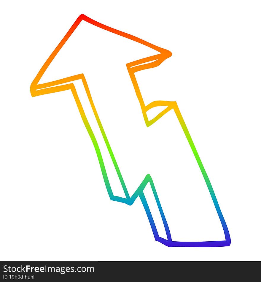 rainbow gradient line drawing cartoon growth arrow