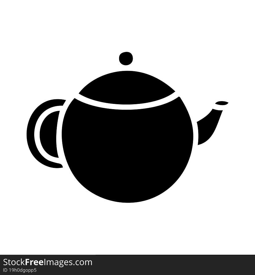 flat symbol red tea pot