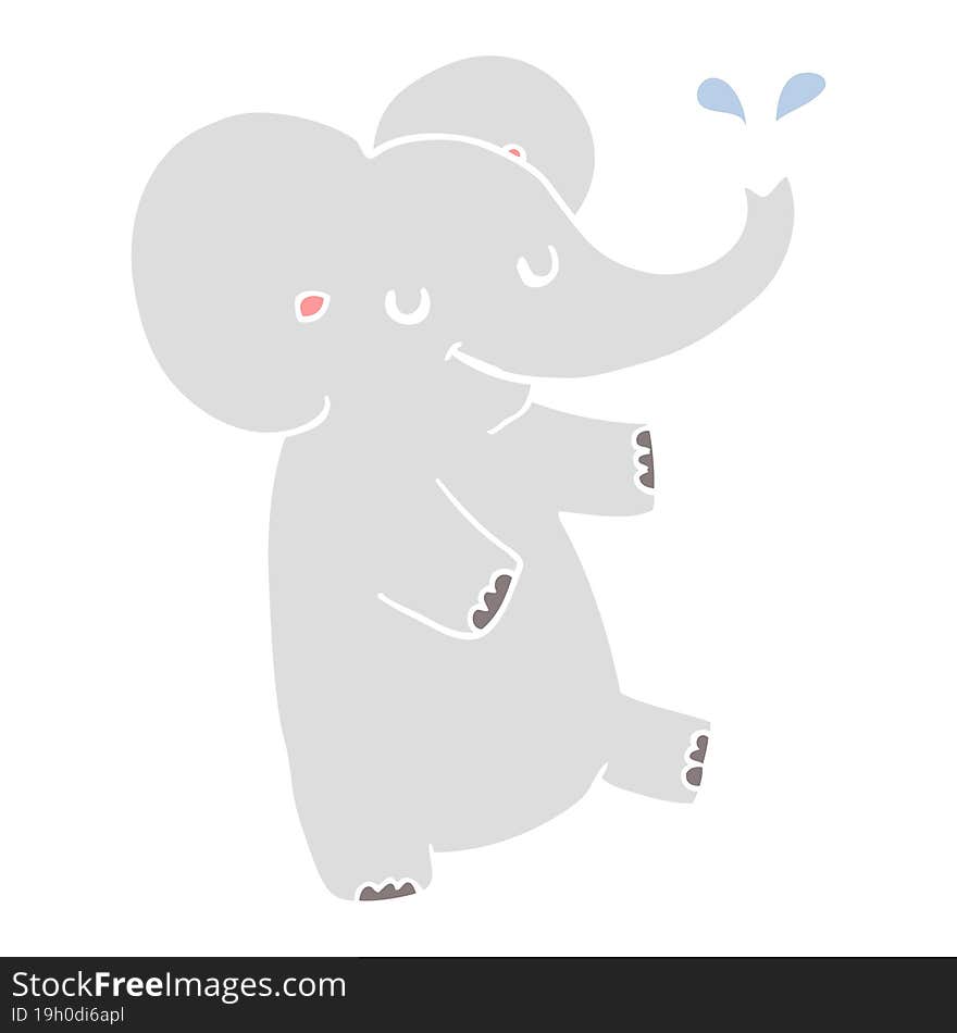 flat color style cartoon dancing elephant