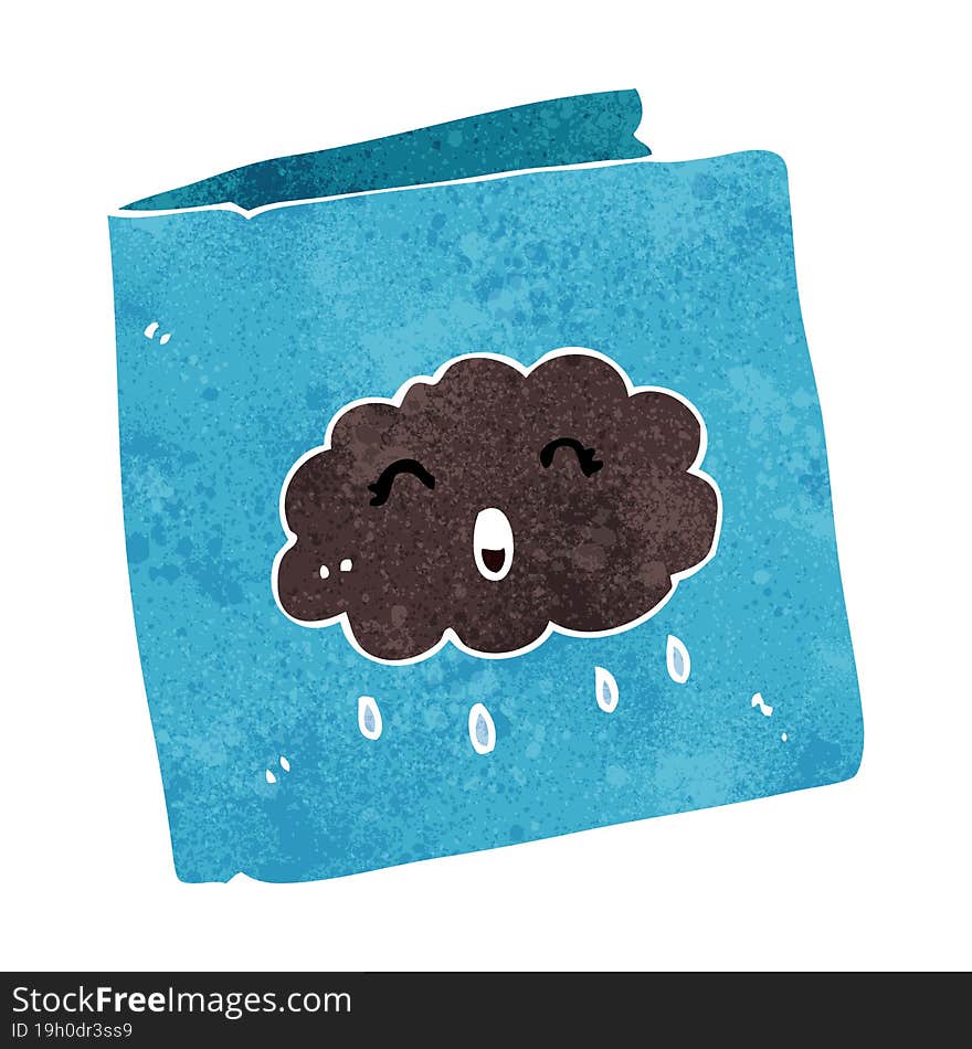 cartoon card with cloud pattern