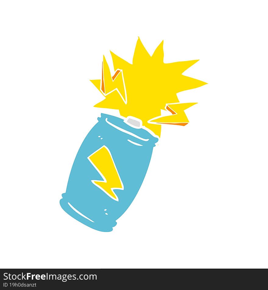 flat color illustration of a cartoon battery sparking