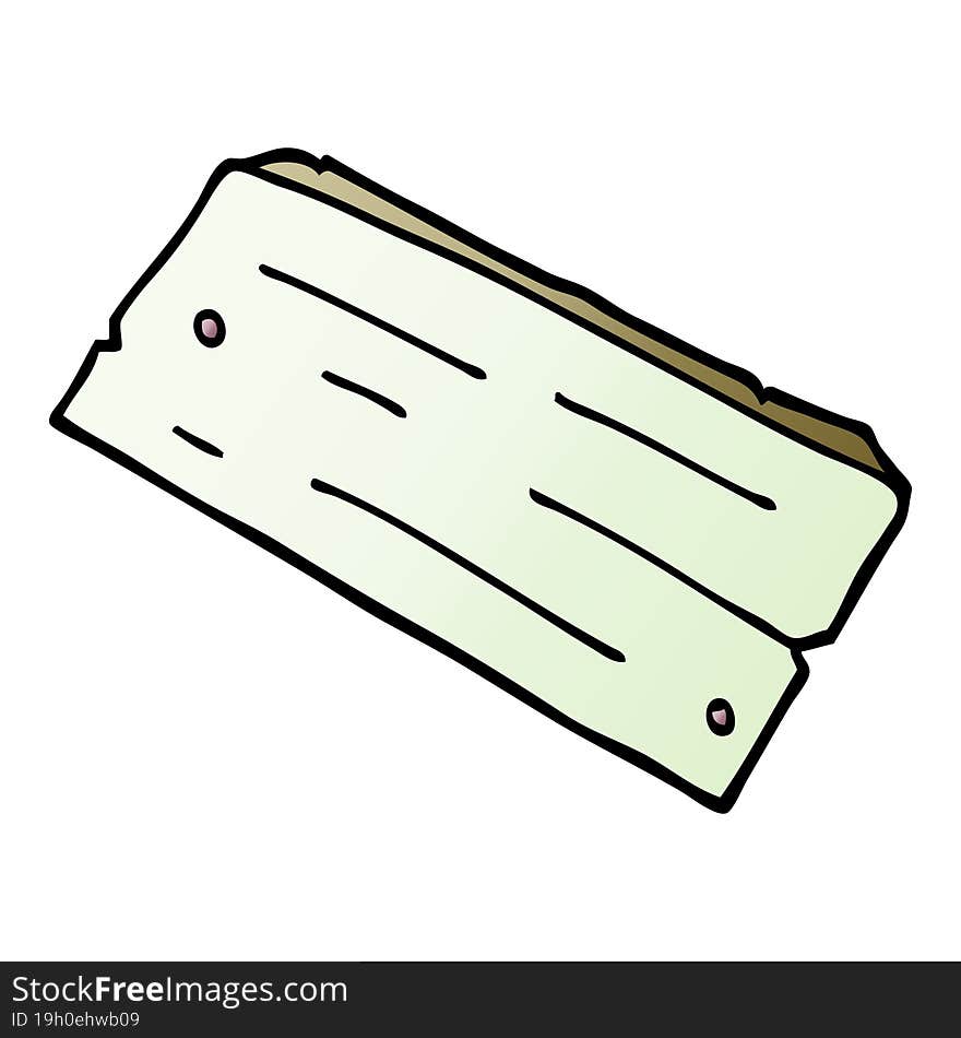 Cartoon Doodle Plank Of Wood