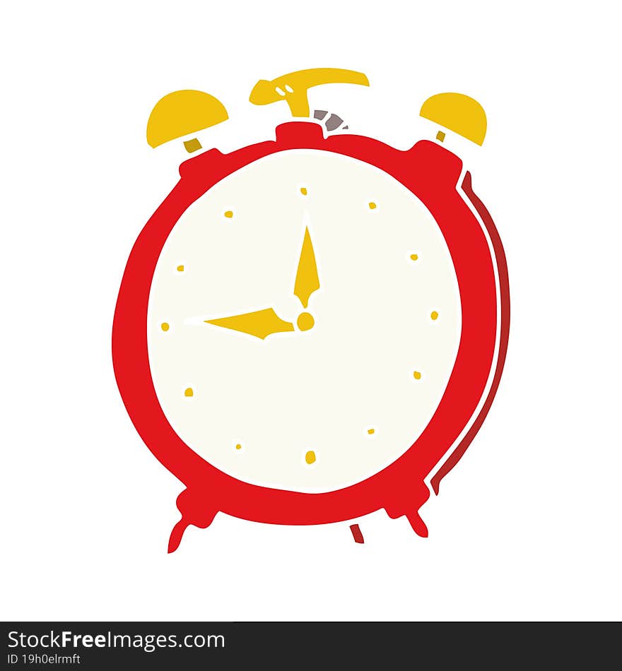 flat color style cartoon alarm clock