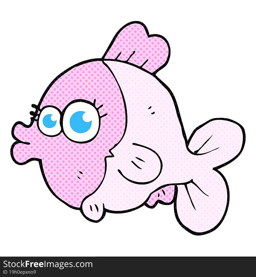 funny freehand drawn cartoon fish with big pretty eyes. funny freehand drawn cartoon fish with big pretty eyes