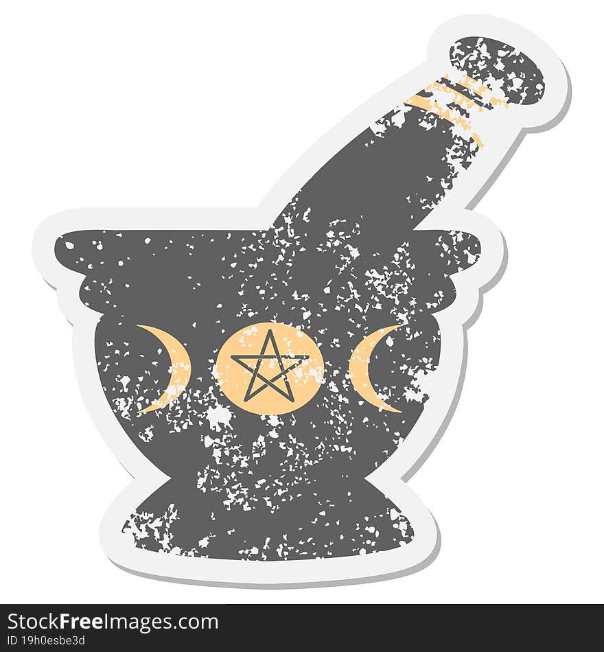 ritual pestle and mortar grunge sticker