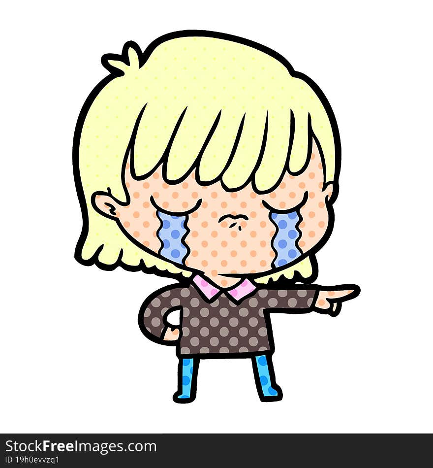 cartoon woman crying. cartoon woman crying