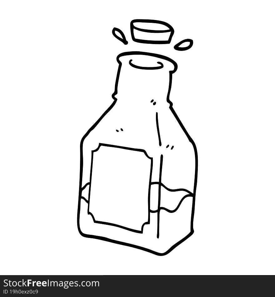 line drawing cartoon drink in decanter