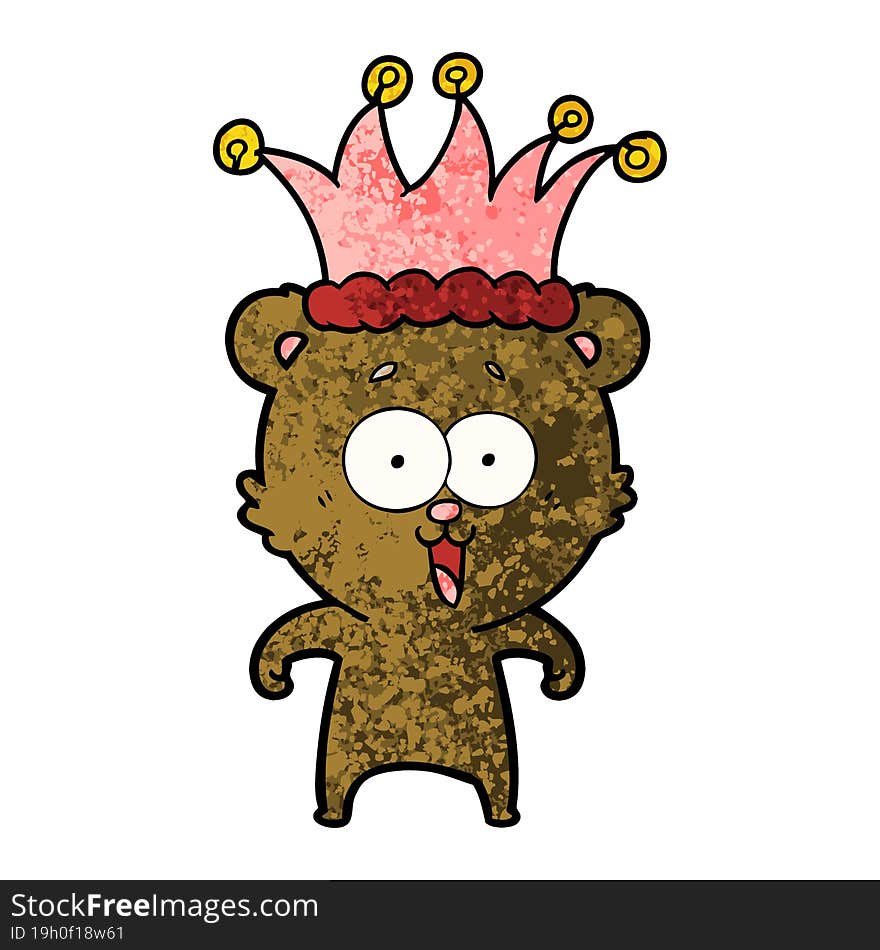 laughing teddy  bear cartoon wearing hat. laughing teddy  bear cartoon wearing hat