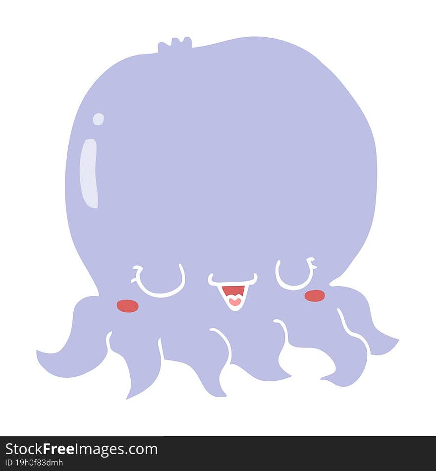 flat color style cartoon jellyfish