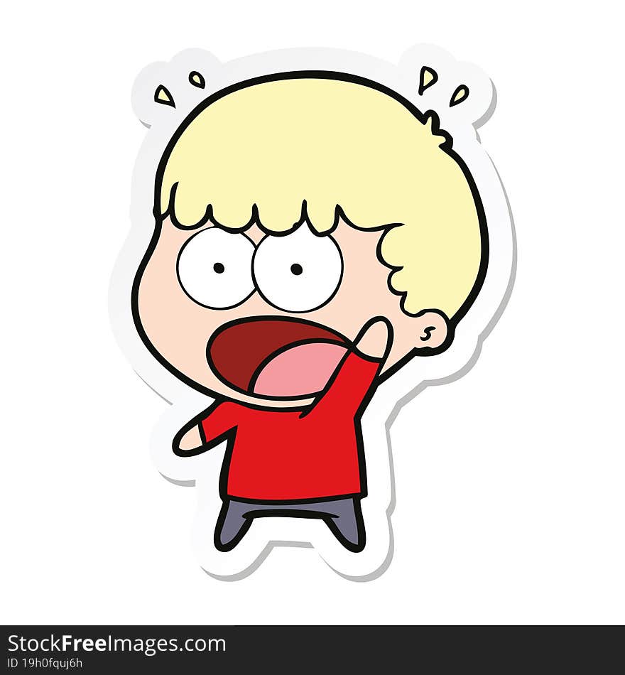 sticker of a cartoon shocked man