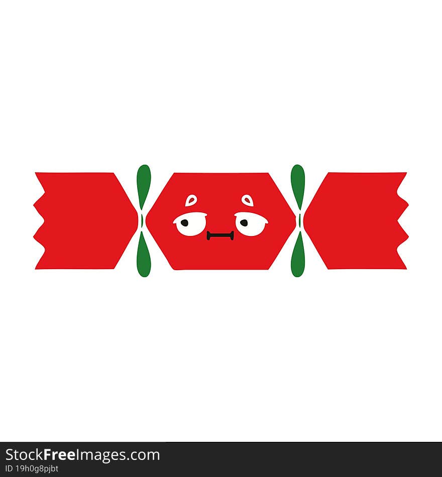 Flat Color Retro Cartoon Christmas Cracker