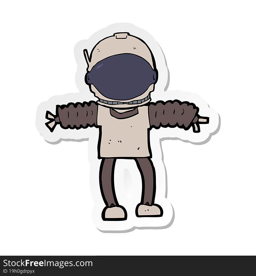 sticker of a cartoon astronaut