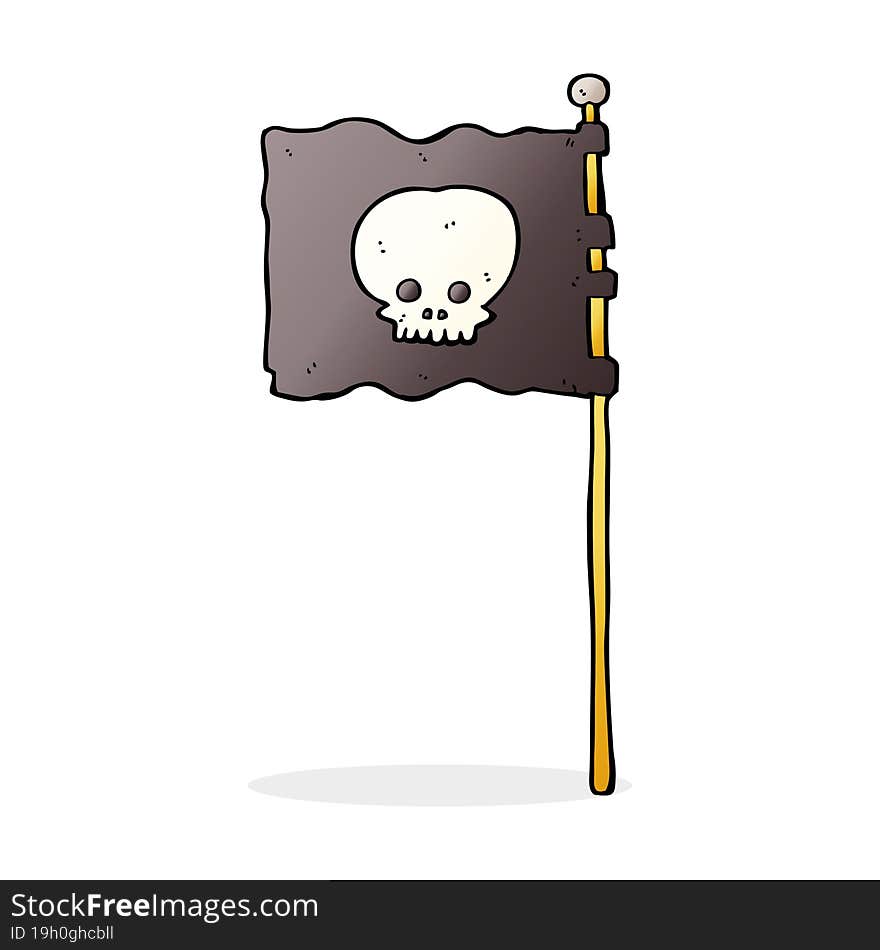 cartoon waving pirate flag