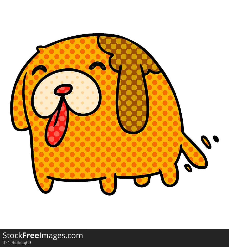 cartoon illustration kawaii of a cute dog. cartoon illustration kawaii of a cute dog