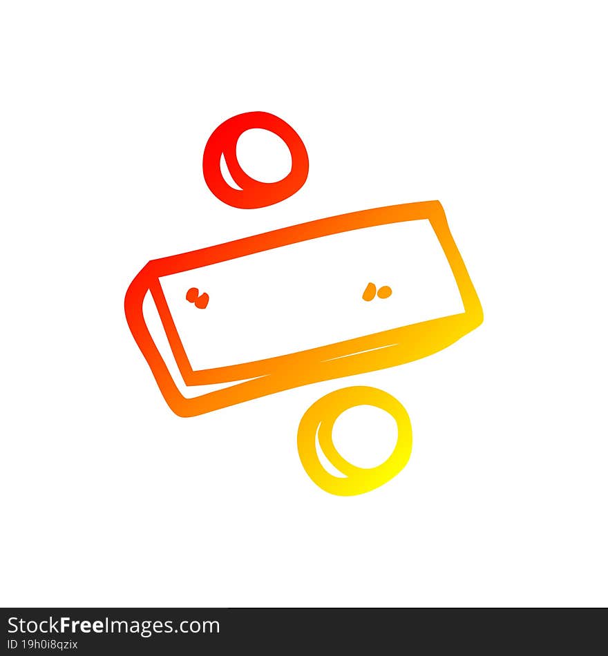 Warm Gradient Line Drawing Cartoon Divide Symbol