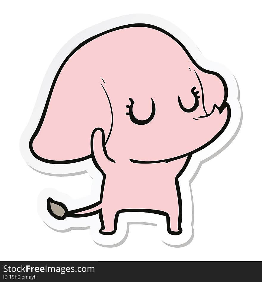 sticker of a cute cartoon elephant