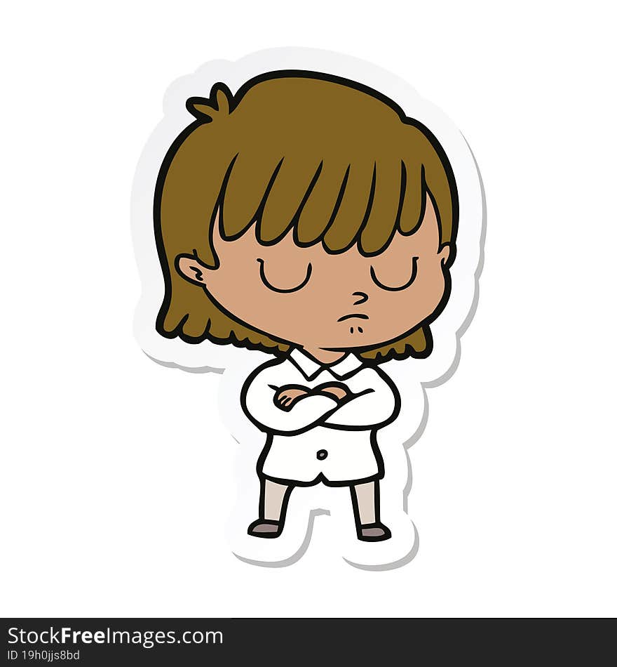 sticker of a cartoon woman