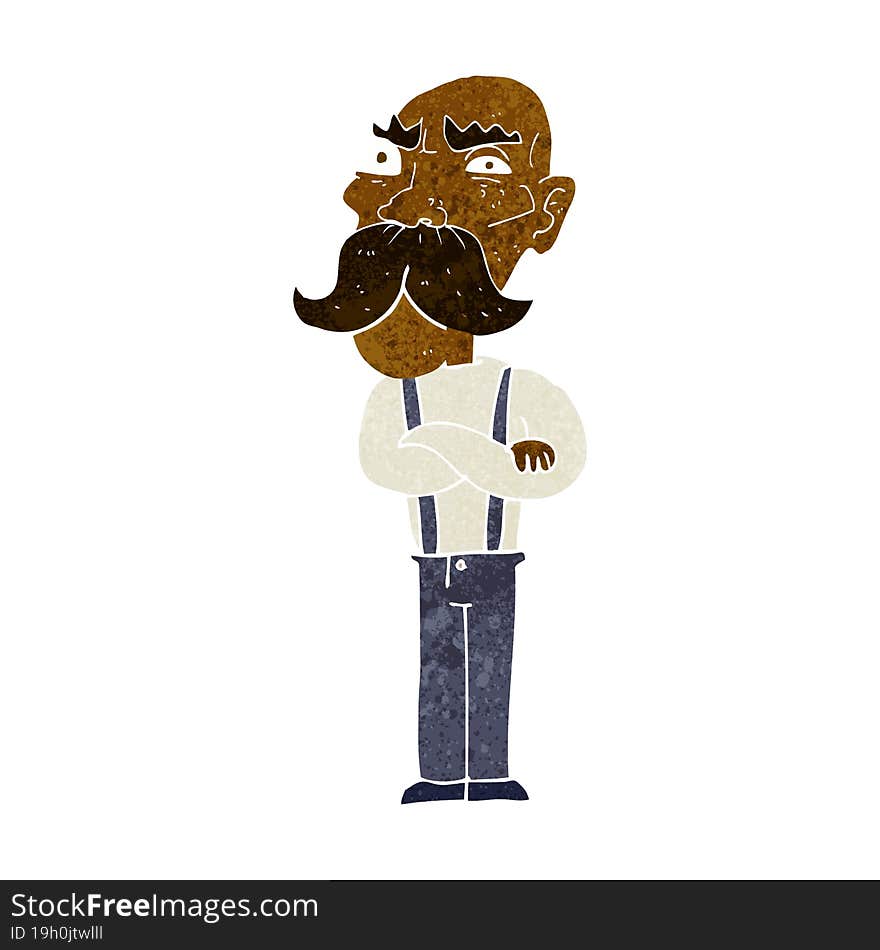 cartoon angry old man