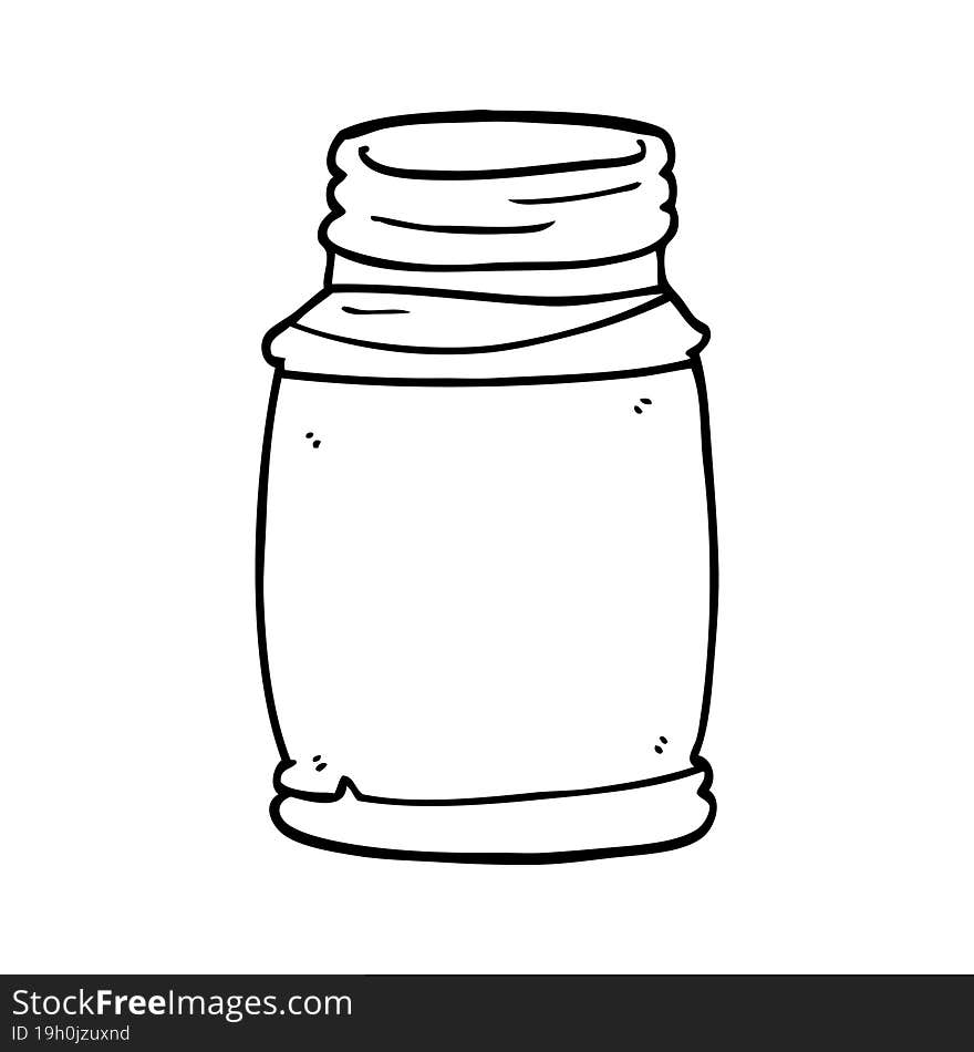 line drawing cartoon of a storage jar