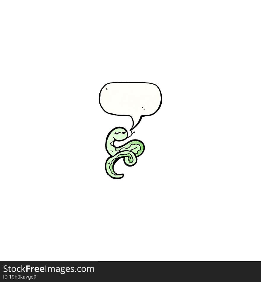 Snake With Speech Bubble Cartoon